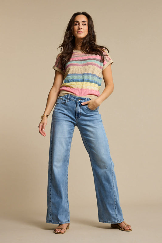 Conny Mid Stone Wide Leg Jeans