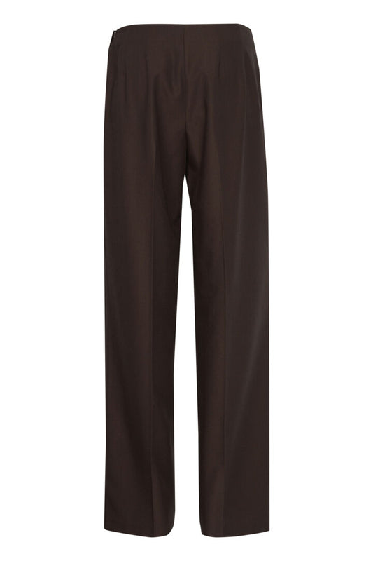 Black Abigail Wide Leg Trousers with Side Zip