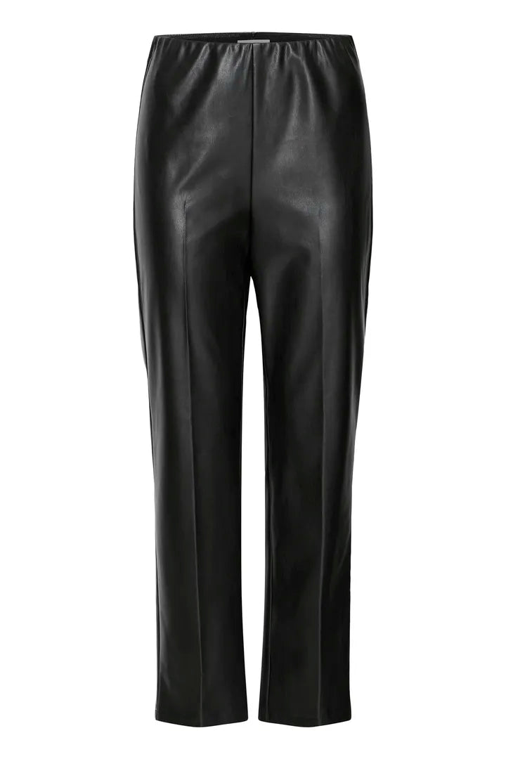 Kaddo Black Faux Leather Trousers