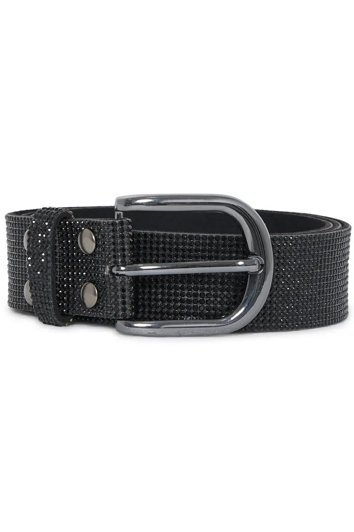 Black Metal Sparkle Villi Belt