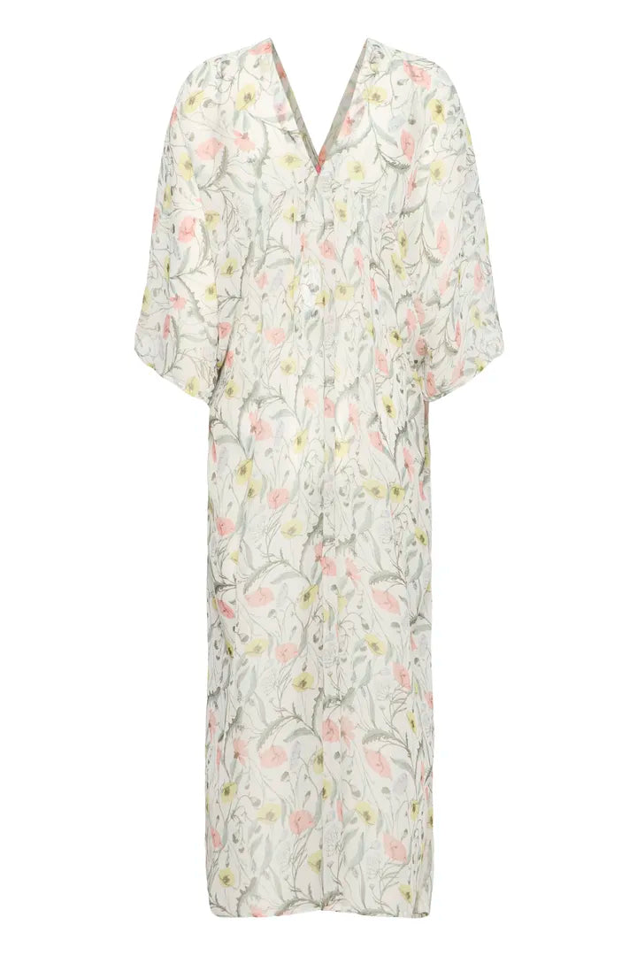 Pink Floral Patterned Natala Kaftan