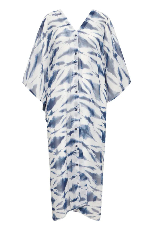 Navy Patterned Natala Kaftan