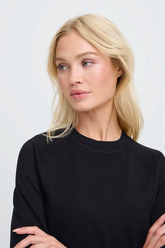 Black Morla Short Sleeve Jumper