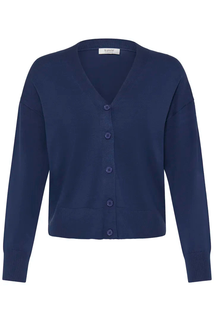 Navy Morla V Neck Cardigan