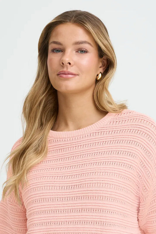 Pale Pink Ribbed Jumper
