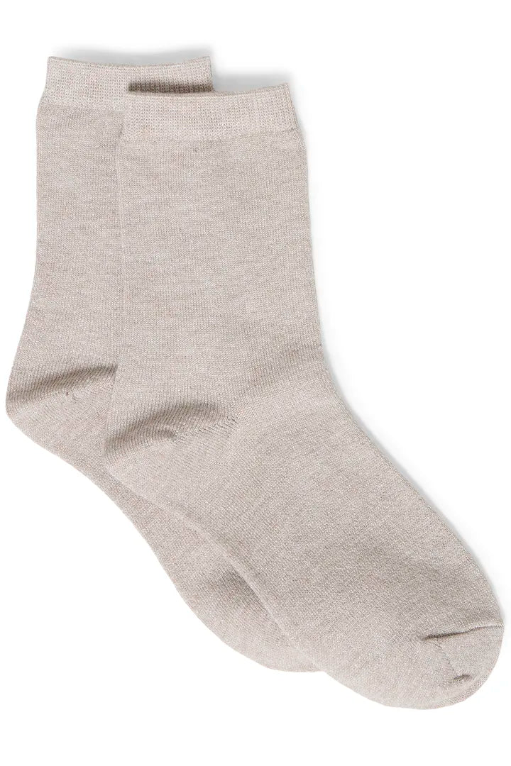 Beige Glitter Socks