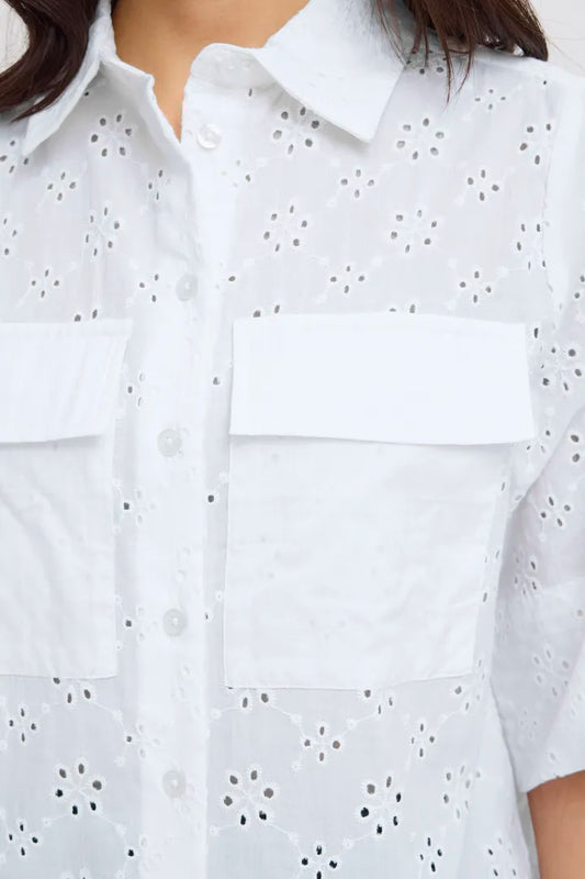 White Blair Broderie Anglaise Shirt