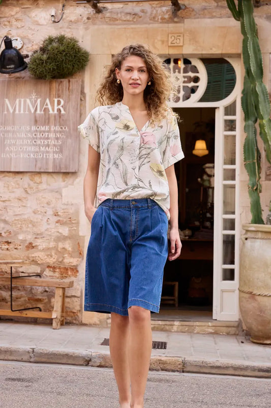 Pastel Yellow Ariana Floral Blouse