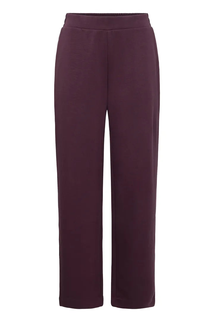 Chocolate Brown Pusti Straight Elasticated Trousers
