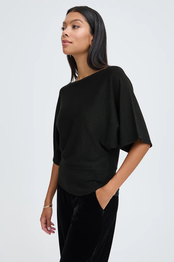 Black Glitter Mobbe Batwing Jumper