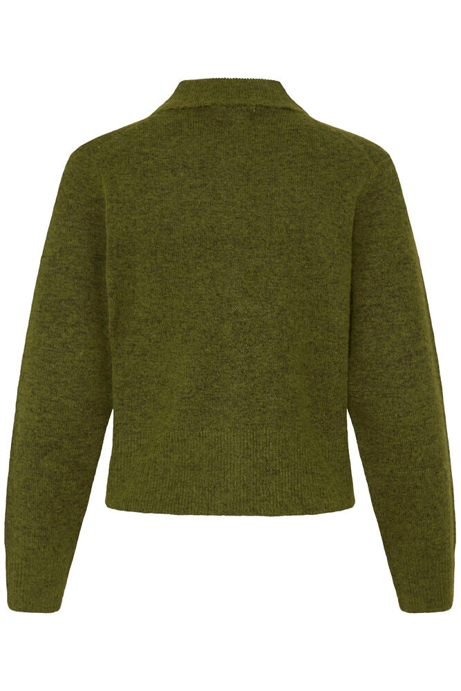 Khaki Minua Button Cardigan