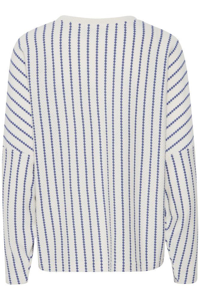 Runi Navy Striped Batwing Jumper