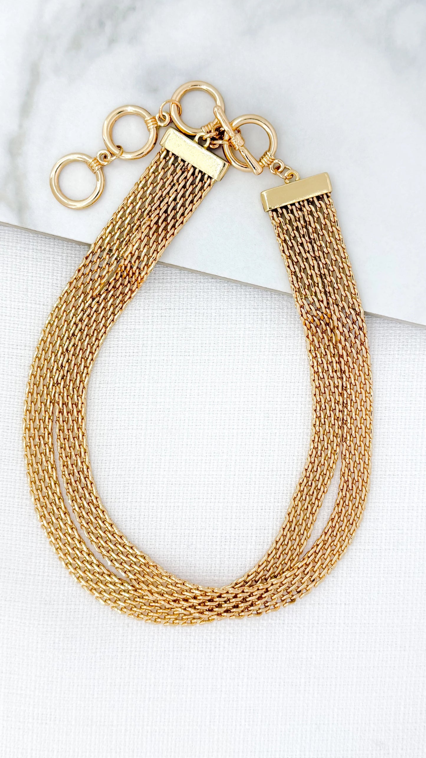 Envy Gold Mesh Double Layer Necklace