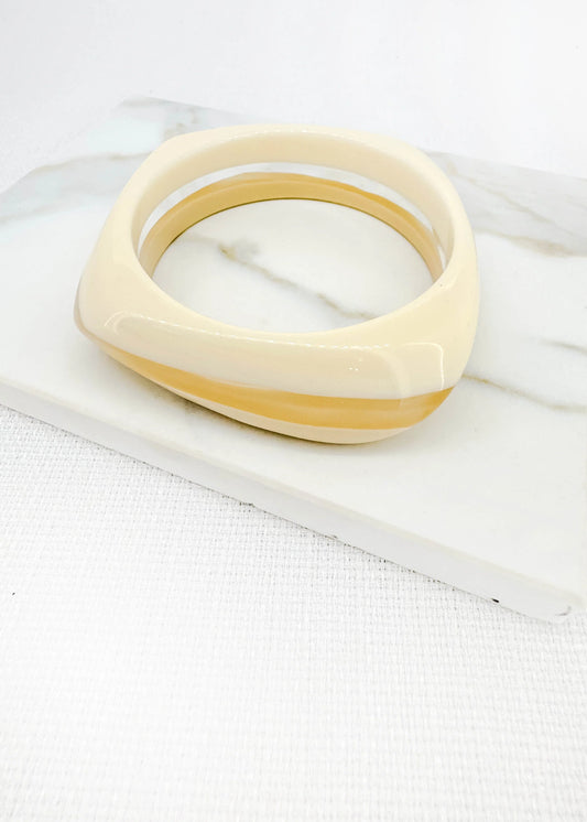 Envy Chunky cream and clear resin bangle