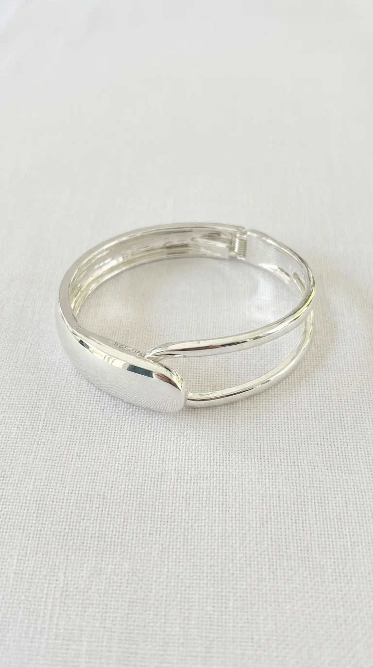 Silver Looped Hinged Bangle