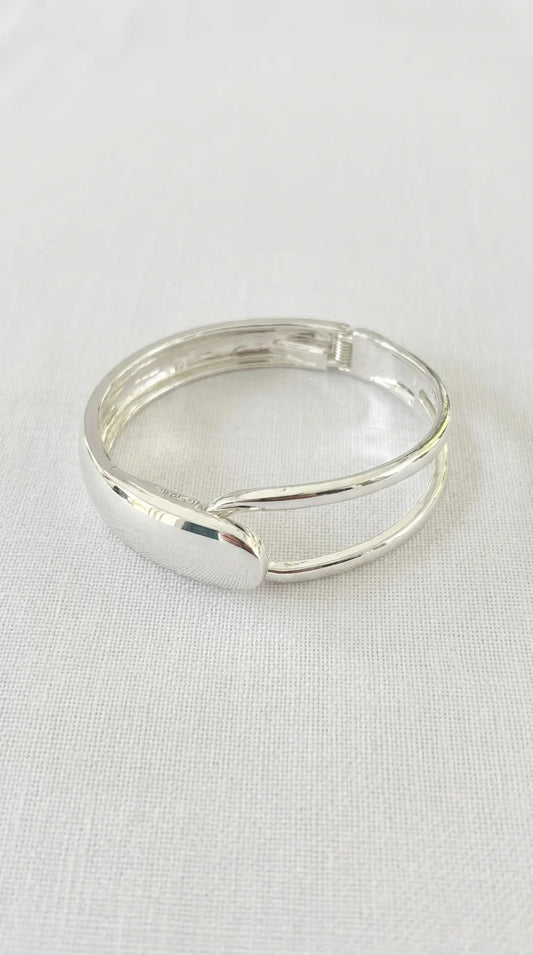 Silver Looped Hinged Bangle