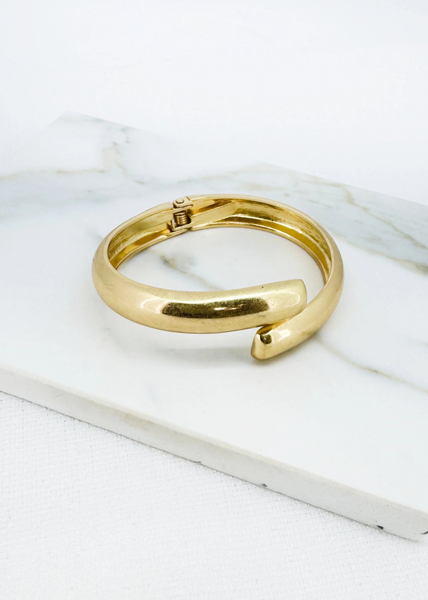 Gold Hinged Wraparound Bracelet