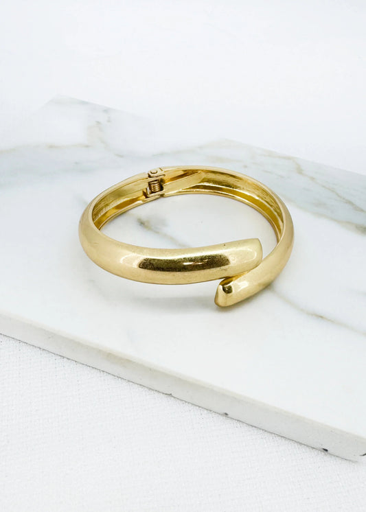 Gold Hinged Wraparound Bracelet