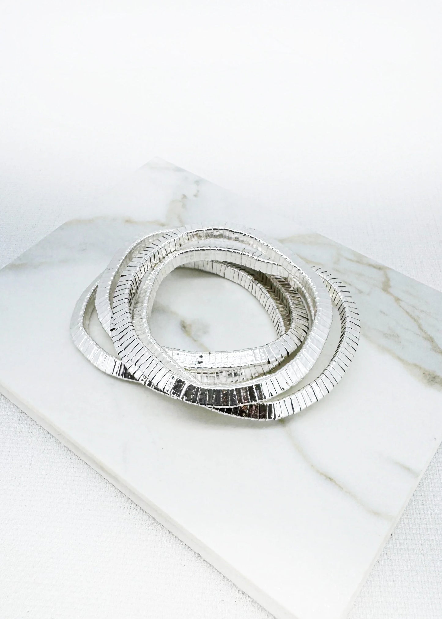 Silver Multi Layer Snake Design Bracelet