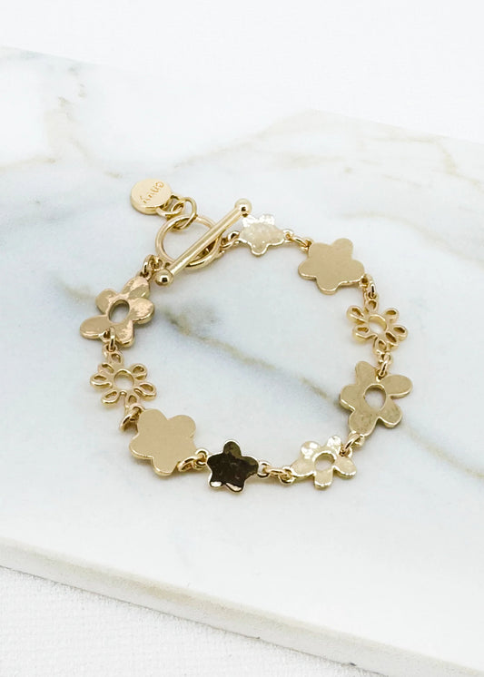 Gold Daisy T-Bar Bracelet