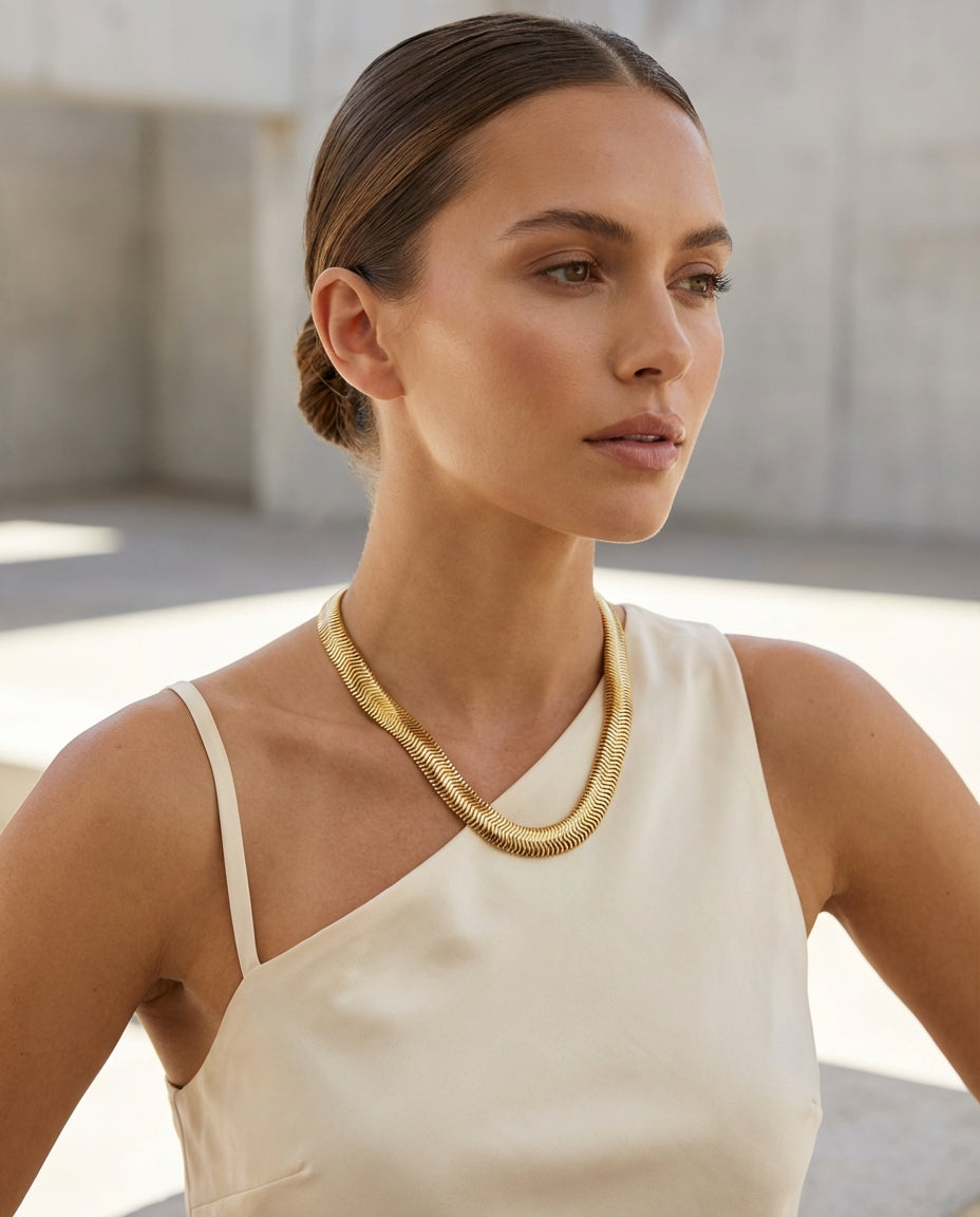 Envy Gold Short Ribbed Necklace