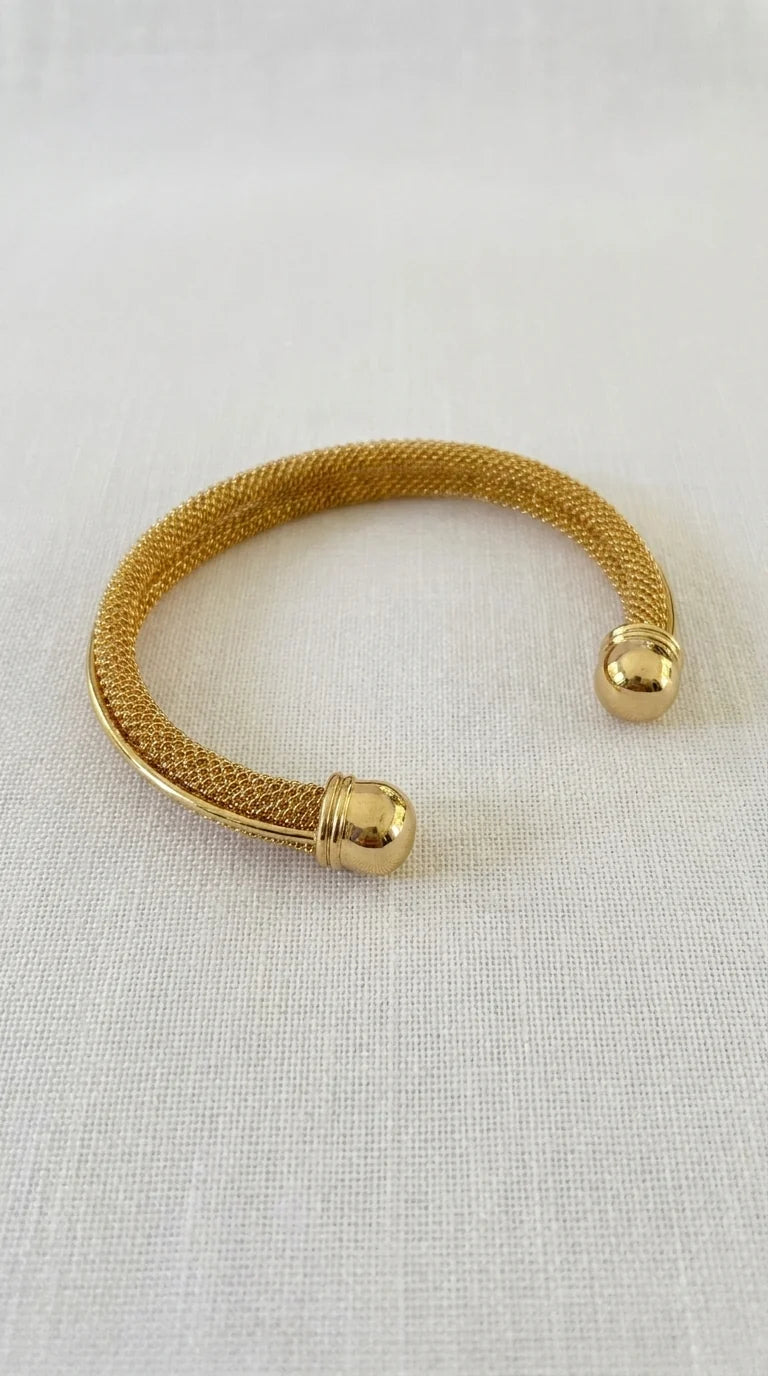 Gold Bangle with Gold Bar Detail