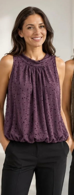Plum Dotty Halterneck Top