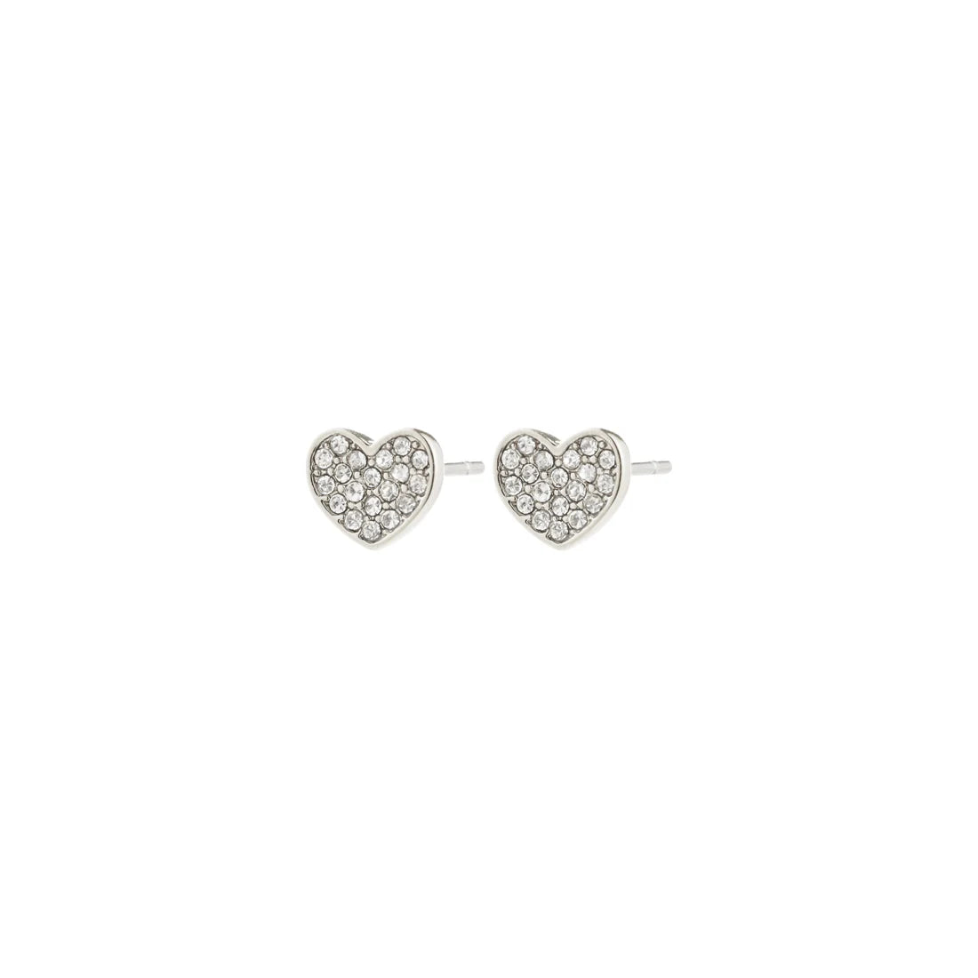 Emmett Crystal Heart Silver Plated Earrings