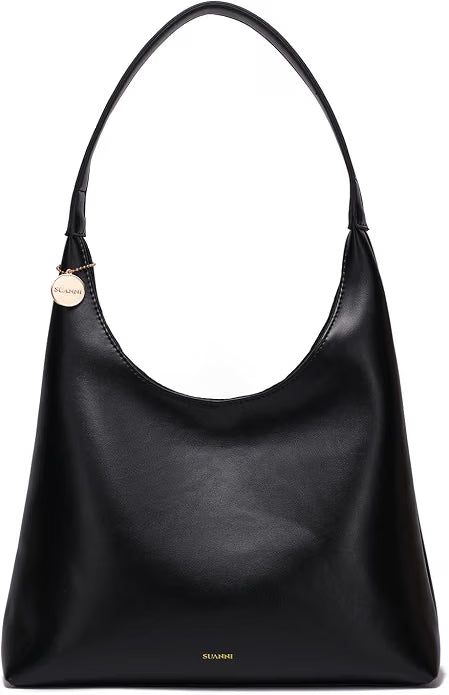 Black Vegan Leather Tote Bag