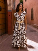 Chocolate Monochrome Midi Belted Dress