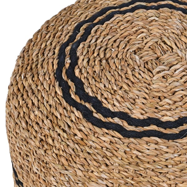 Seagrass Black & Tan Pouffe
