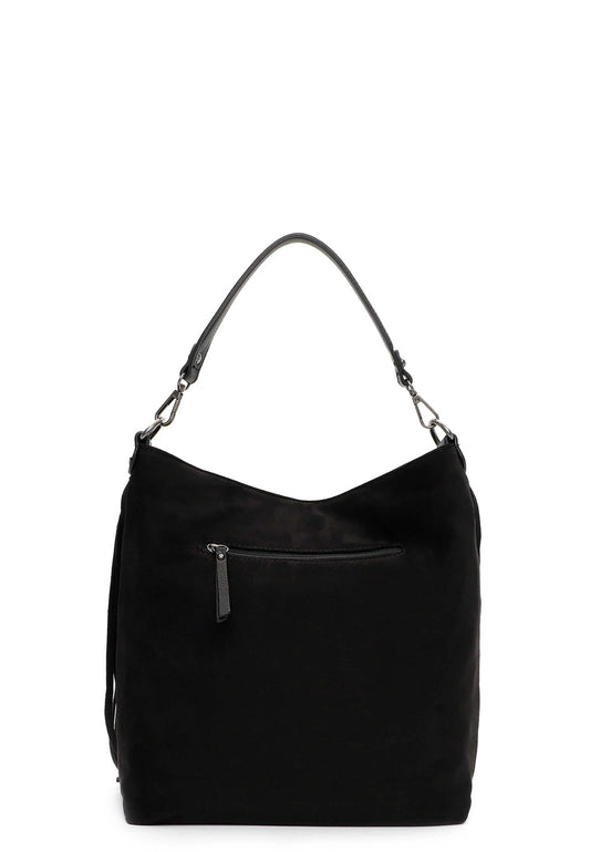 Hedda Black Faux Suede Tassel Bag