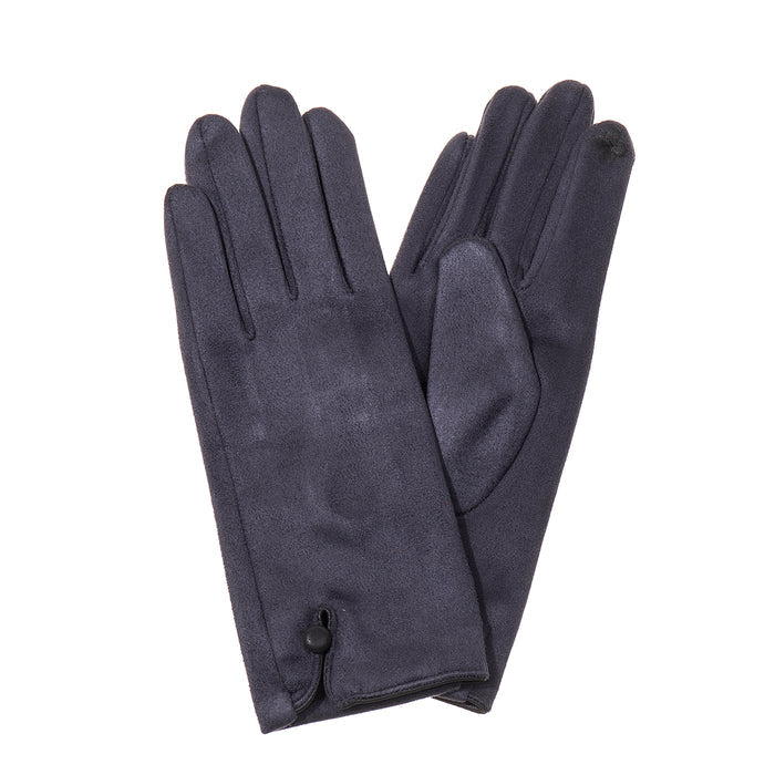 Slate Grey Button Gloves