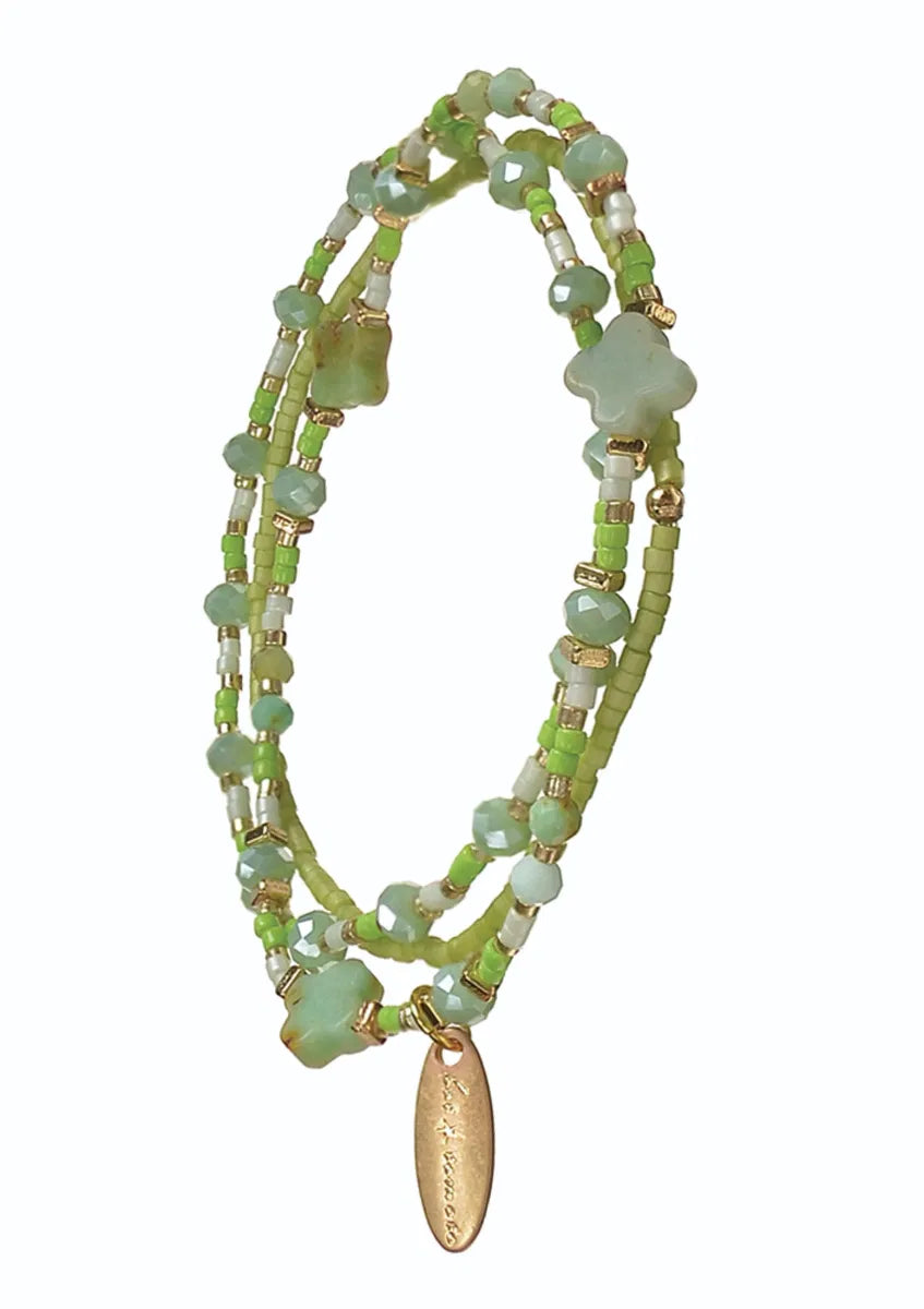 Green & Gold Bead Bracelet