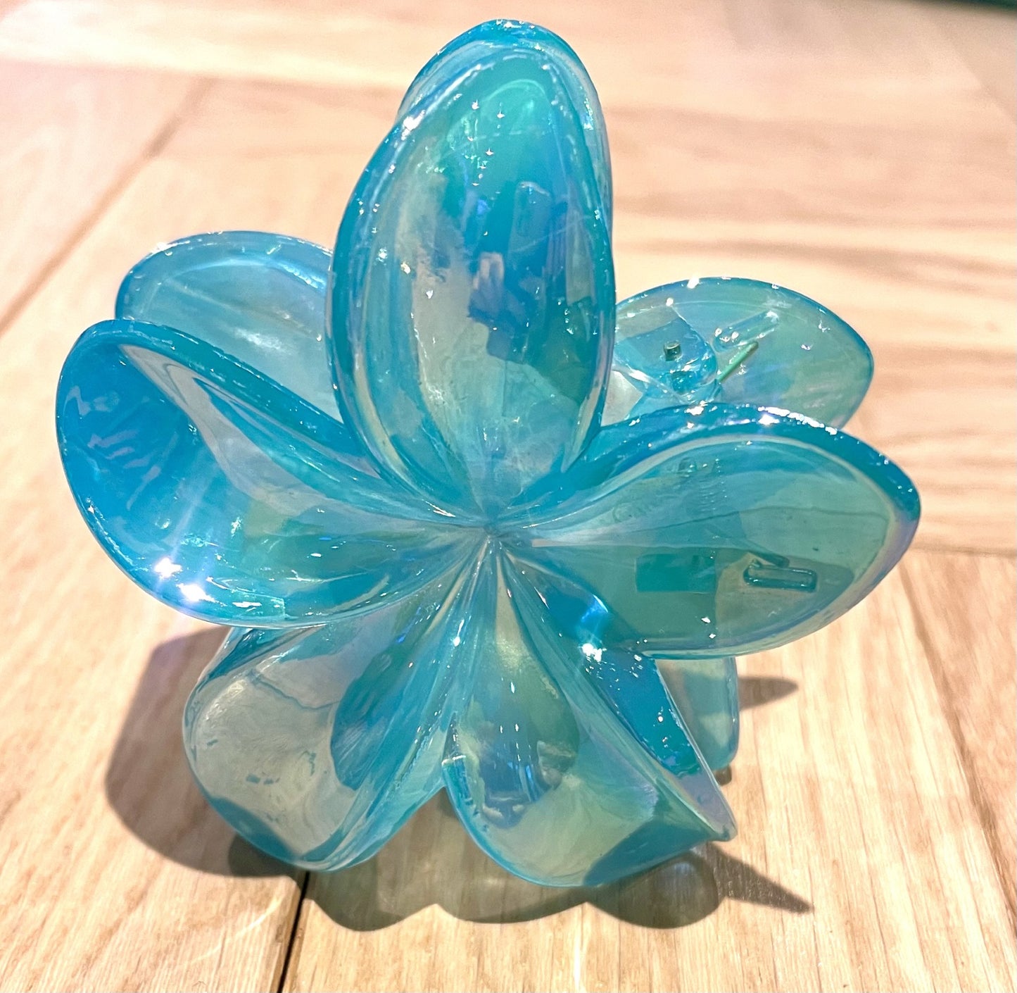 Aqua Floral Hair Clip
