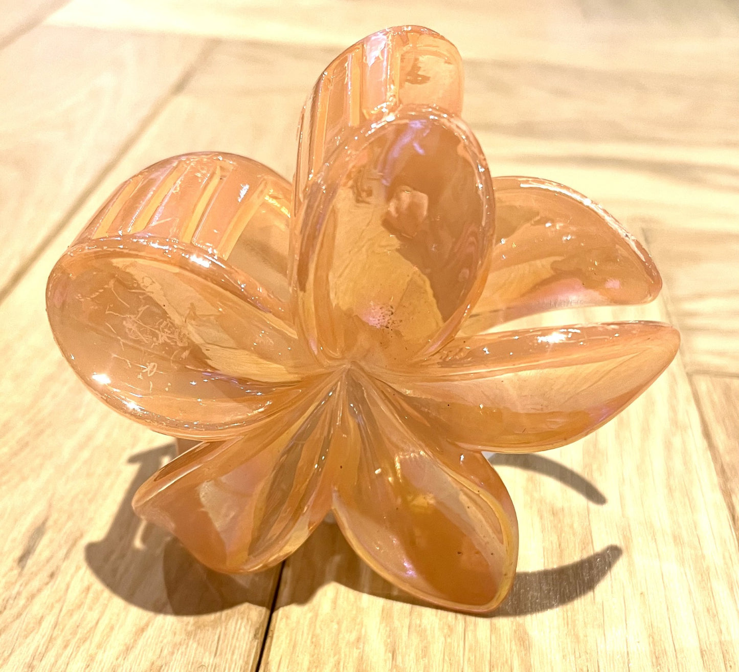 Peach Floral Hair Clip