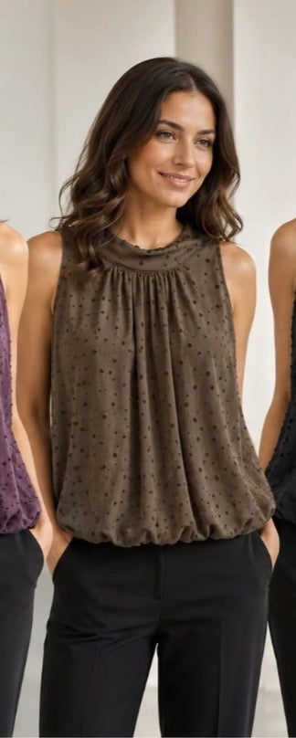 Khaki Dotty Halterneck Top (Copy)
