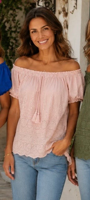 Pink Broderie Anglaise Top