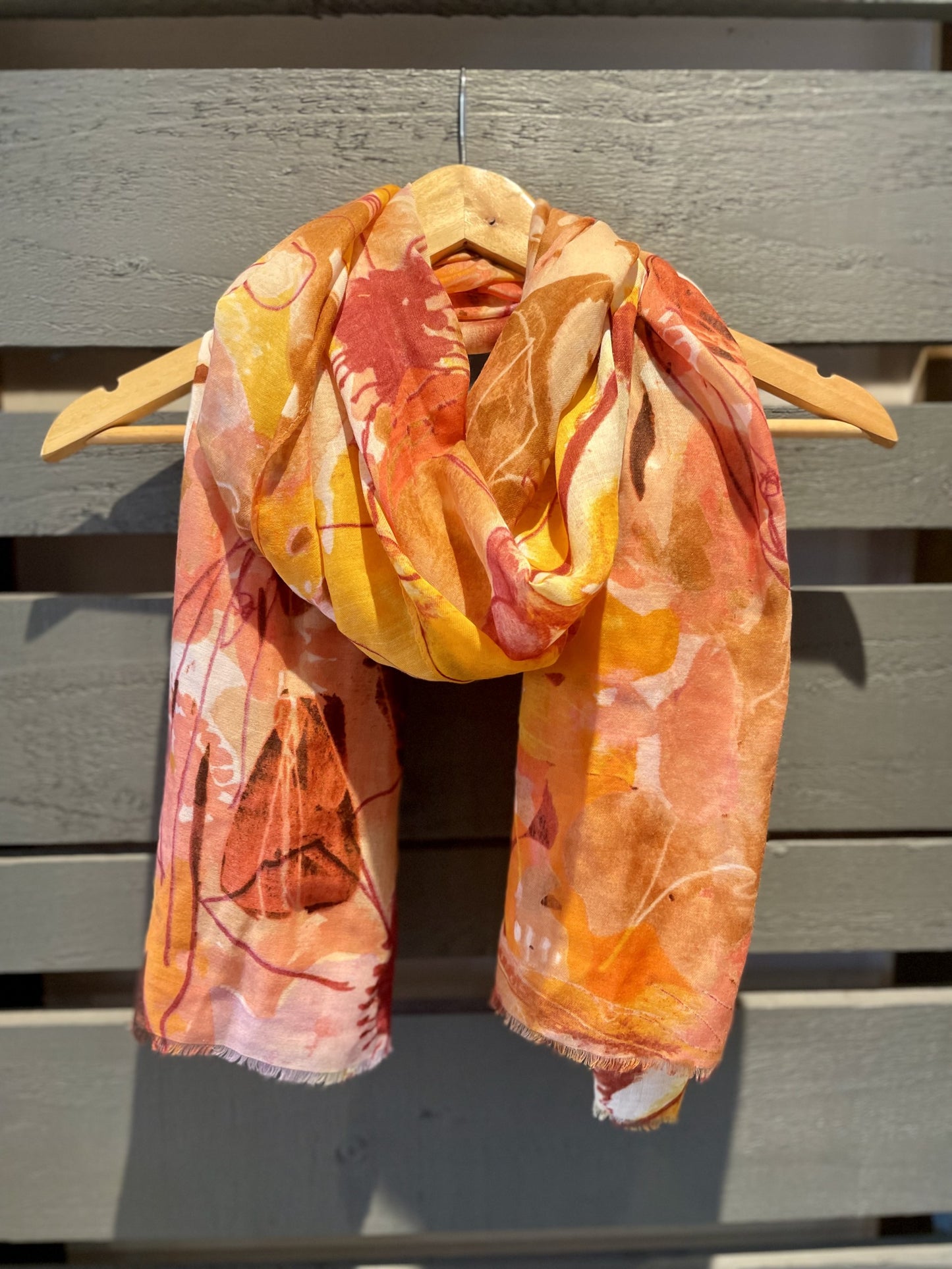 Orange Patterned Scarf