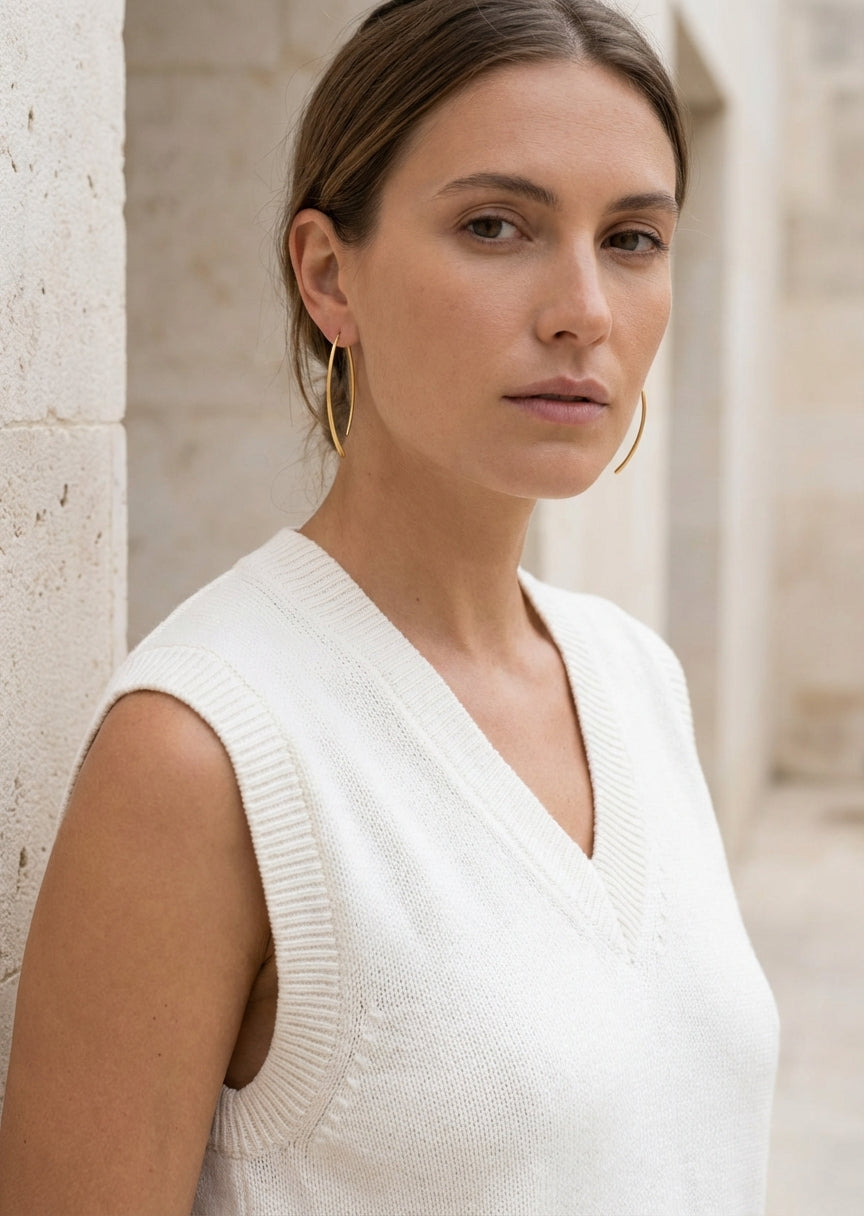 Envy Gold large half hoop earrings