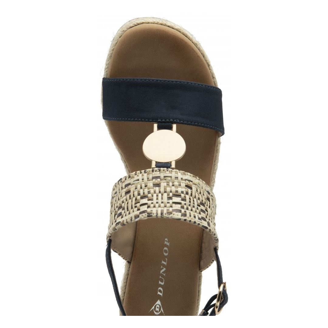 Navy Giana Wedge Open-Toe Sandals | Dunlop