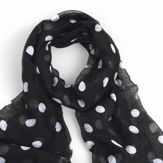 Black & White Polka Dot Scarf
