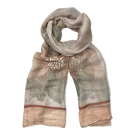Light Pink Floral Print Scarf