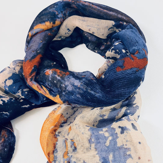 Blue & Mustard Multi Scarf