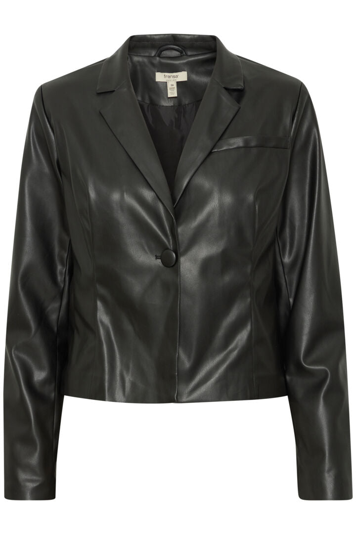 Manila Black Faux Leather Jacket
