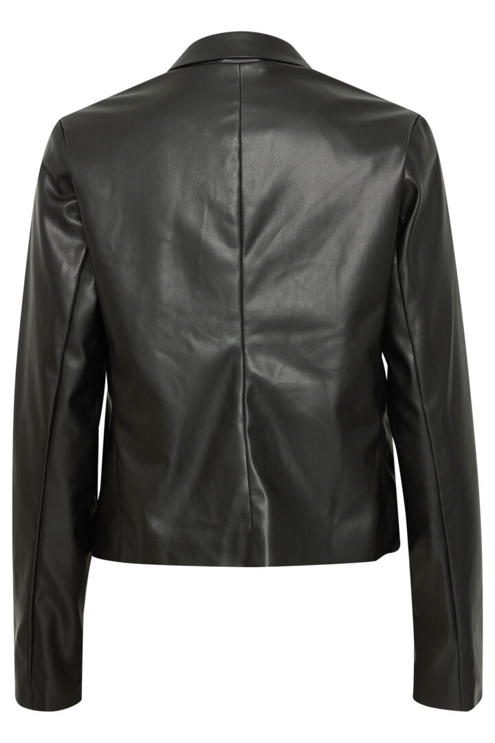 Manila Black Faux Leather Jacket