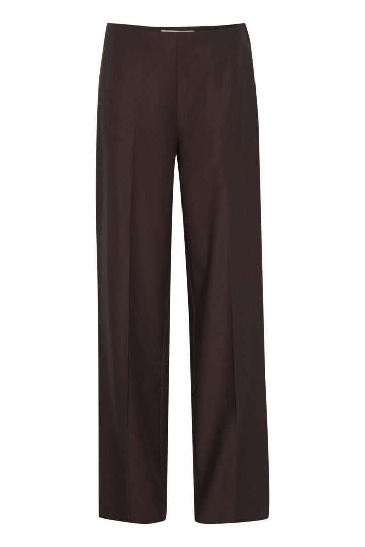 Black Abigail Wide Leg Trousers with Side Zip