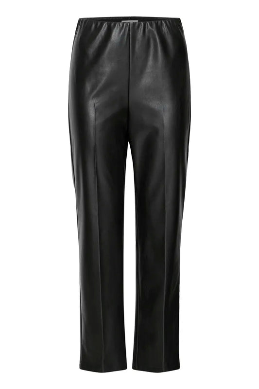 Kaddo Black Faux Leather Trousers
