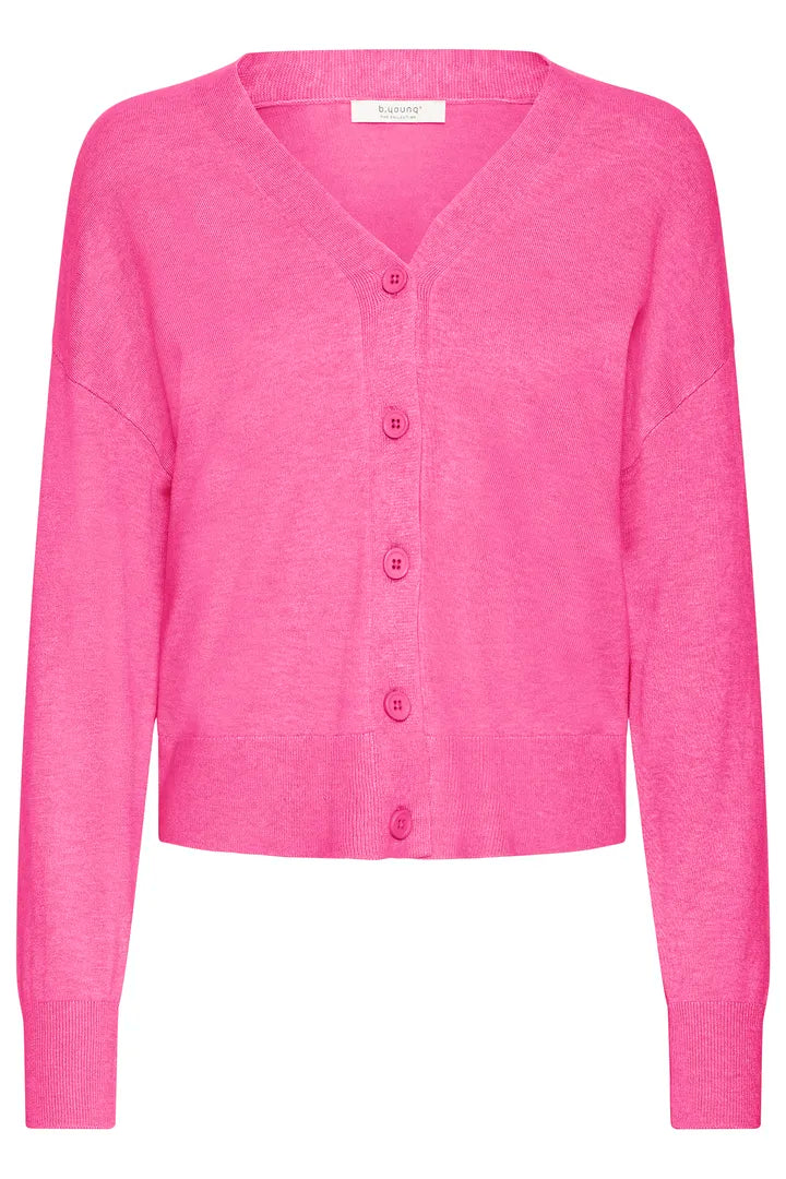 Pink Morla V Neck Cardigan
