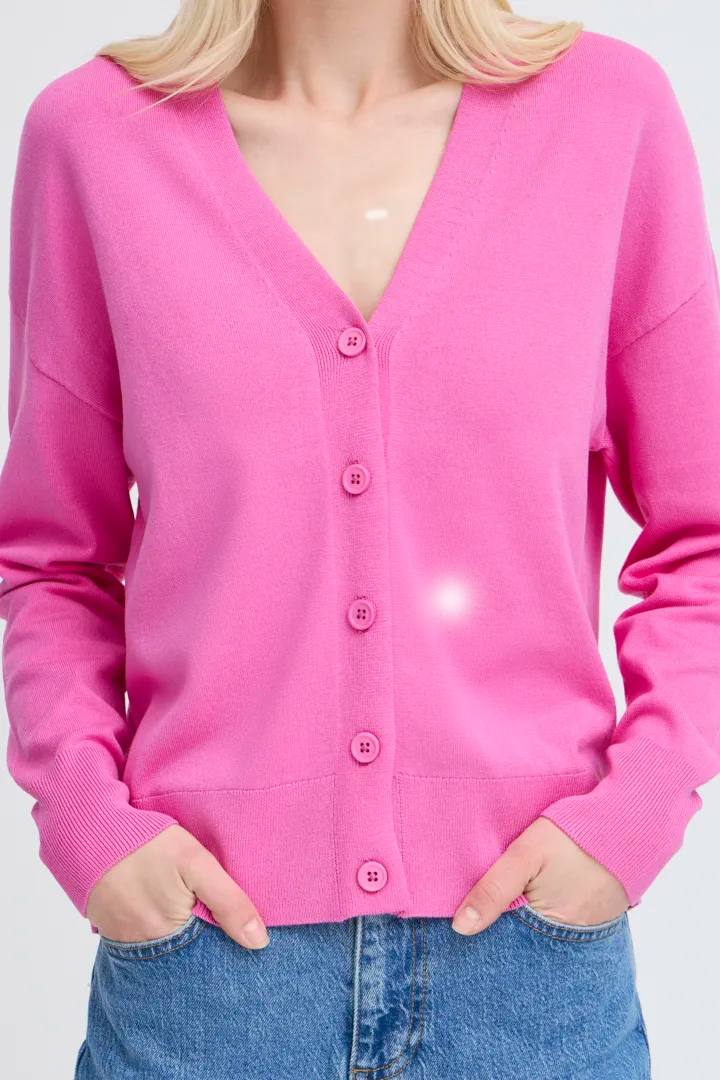 Pink Morla V Neck Cardigan
